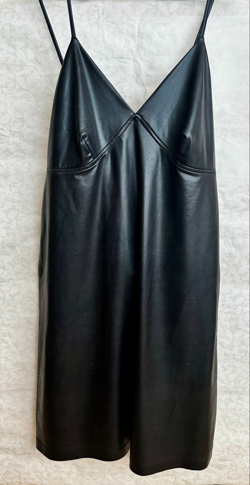 Norma Kamali Zwarte Faux Leren Jurk - Maat XL/42, Kleding | Dames, Zwart, Maat 42/44 (L), Ophalen of Verzenden, Zo goed als nieuw