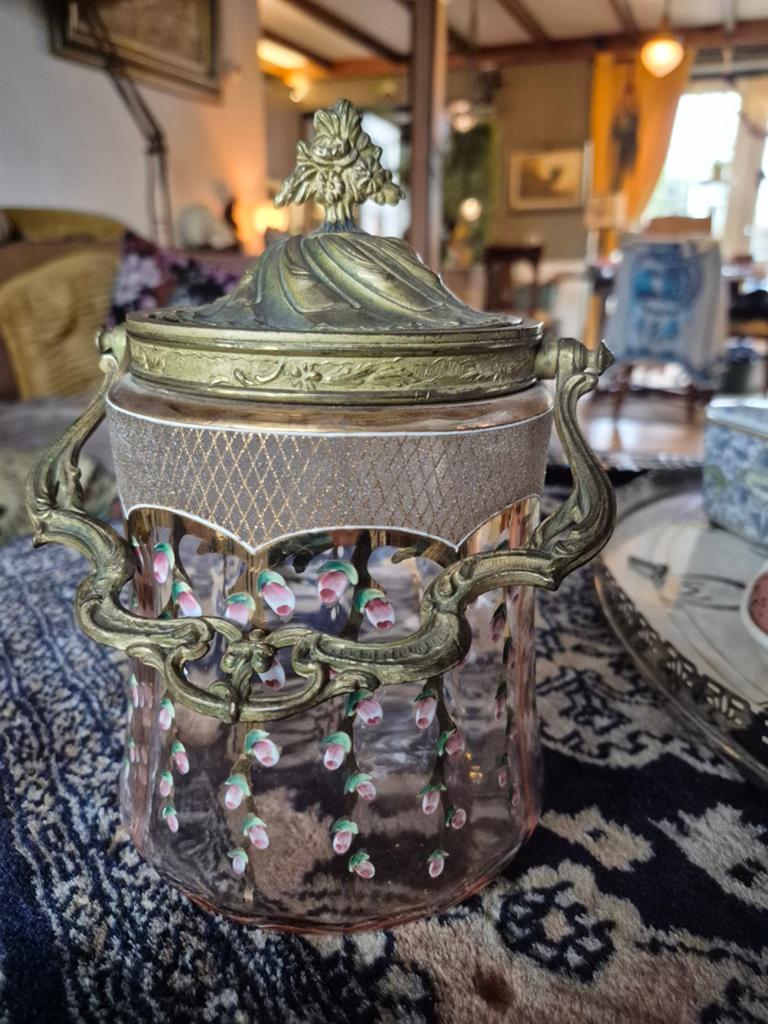 Prachtige antieke Art nouveau koekjespot, Ophalen of Verzenden