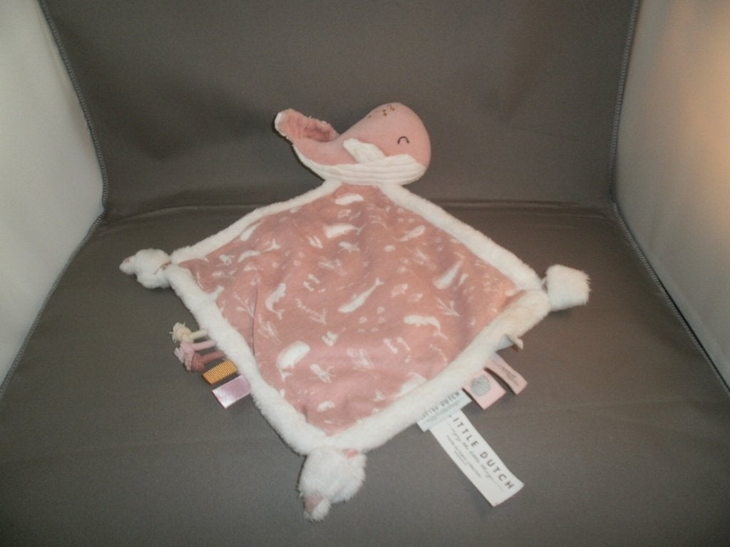 little Dutch walvis roze whale oceaan roze/rib velours met, Kinderen en Baby's, Speelgoed | Knuffels en Pluche, Little Dutch, Overige typen