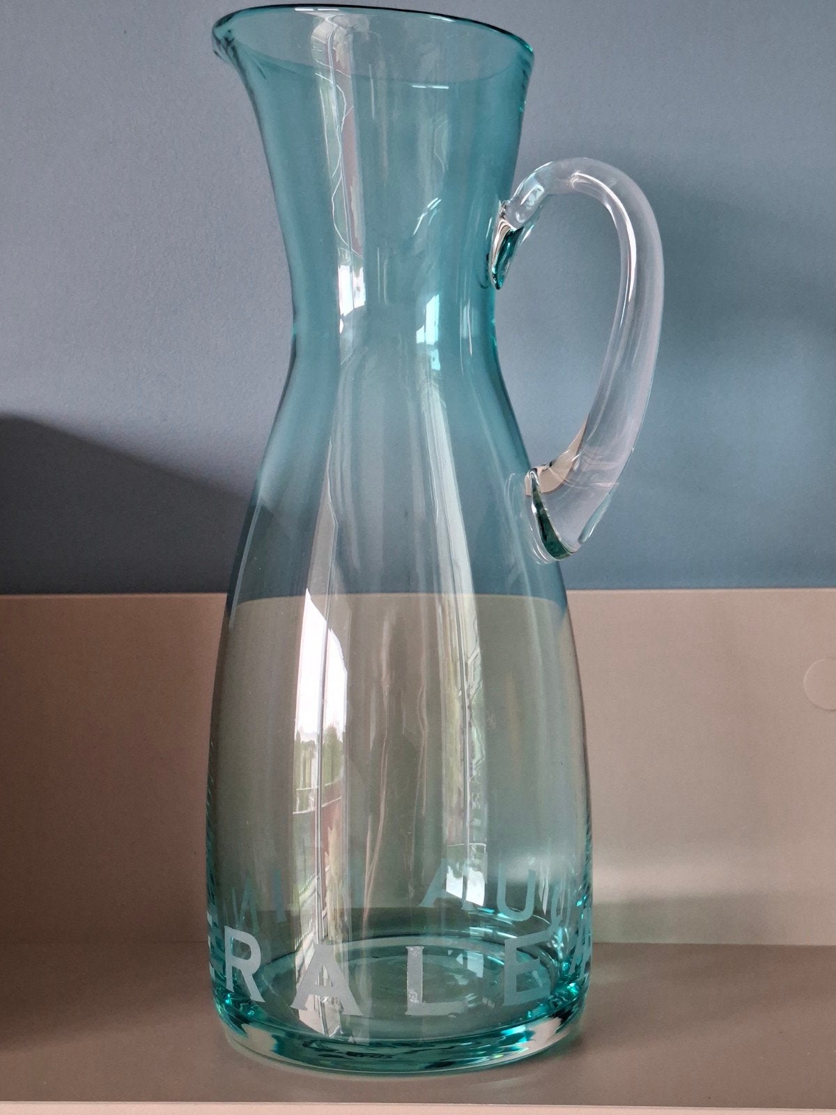 Grote Glazen Karaf Aqua Minerale - Lifestyle 2 liter, Ophalen of Verzenden, Zo goed als nieuw, Meerkleurig, Overige merken