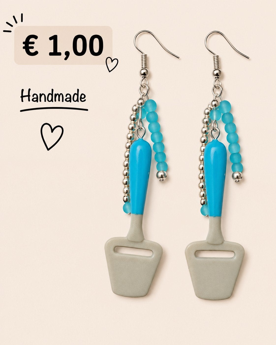 Handgemaakte kaasschaaf oorbellen – grappig & uniek, Overige materialen, Hangers, Ophalen of Verzenden, Zo goed als nieuw