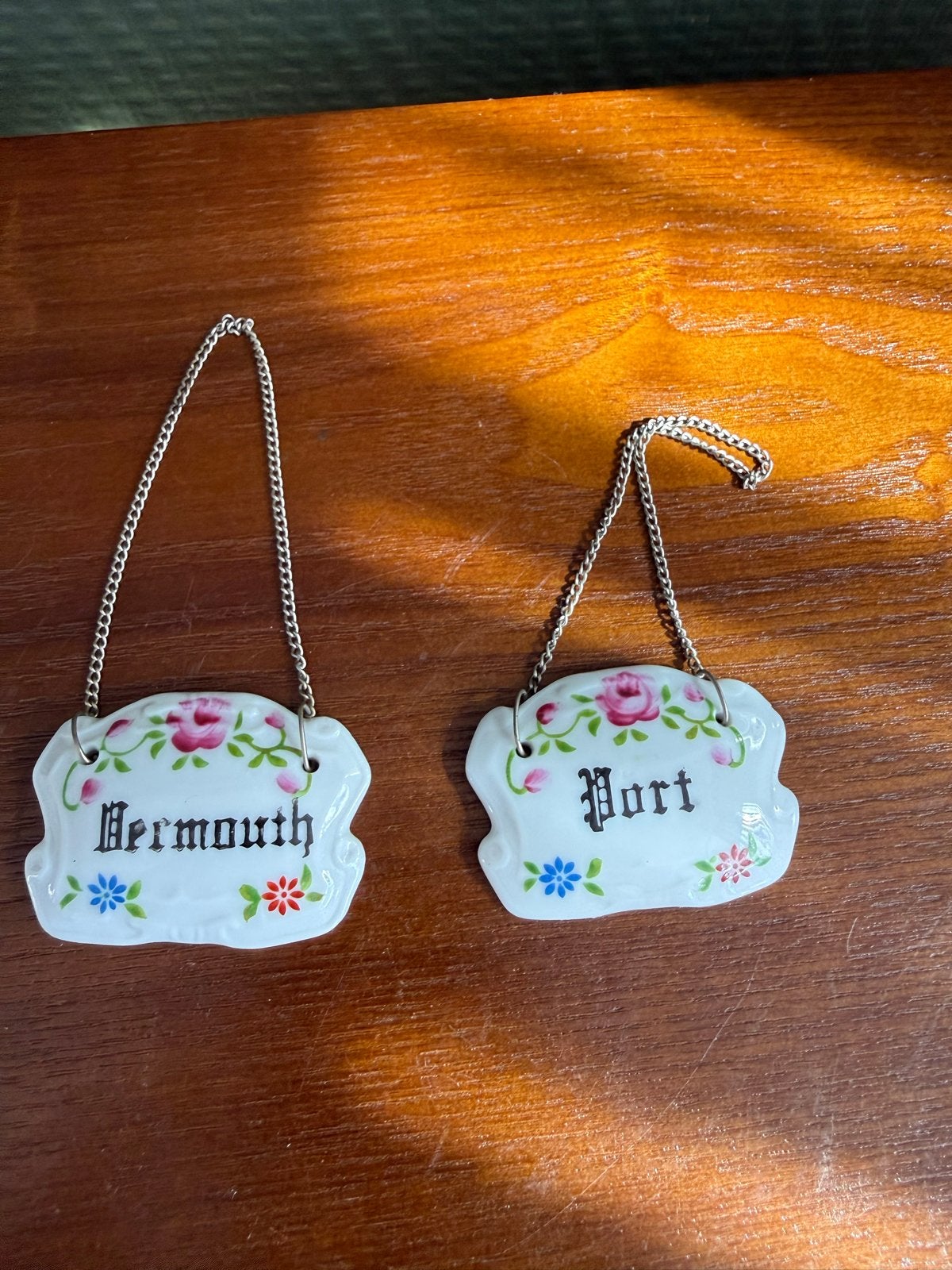 Vintage porseleinen karaflabels (Vermouth & Port), Antiek en Kunst, Ophalen of Verzenden