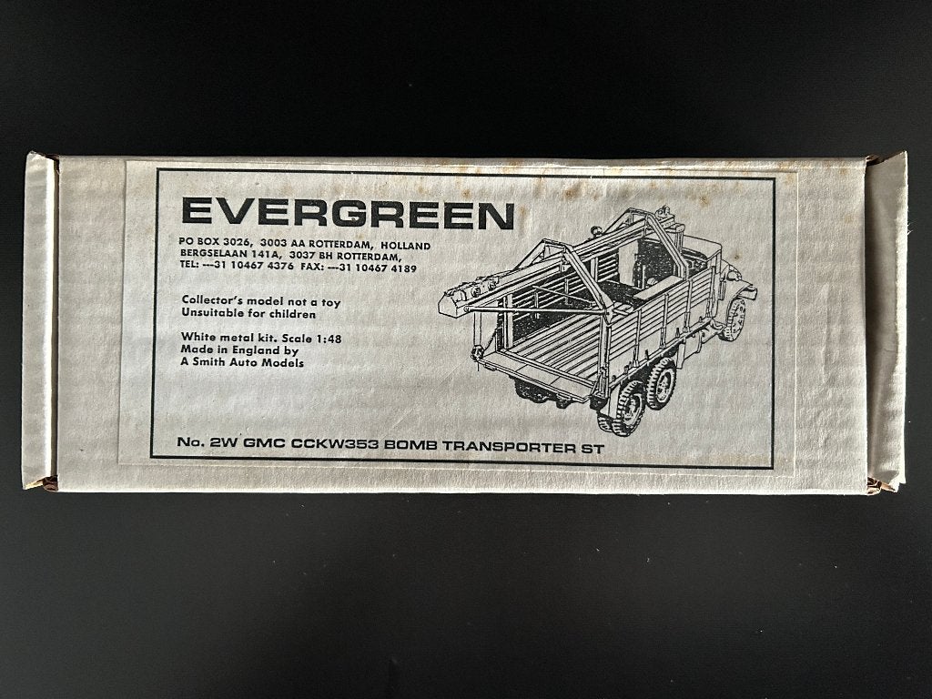 EVERGREEN No:2W GMC CCKW353 Bomb Transporter ST Kit 1:48 Kit, Overige merken, 1:32 tot 1:50, Nieuw, Ophalen of Verzenden