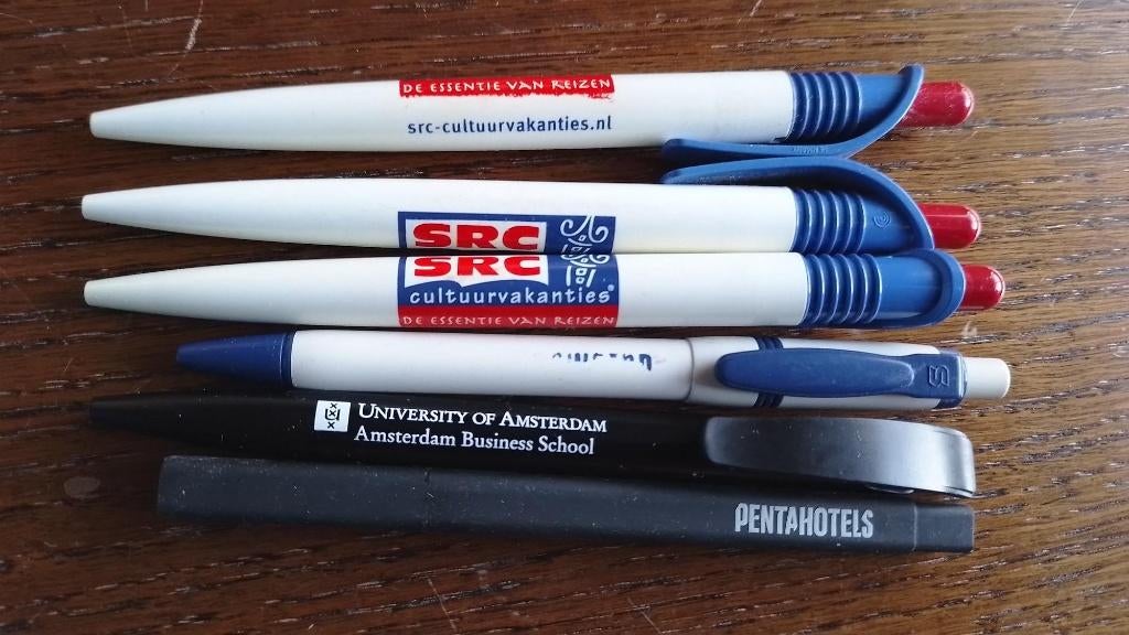 aantal reclame pennen, Overige merken, Gebruikt, Met reclame, Balpen