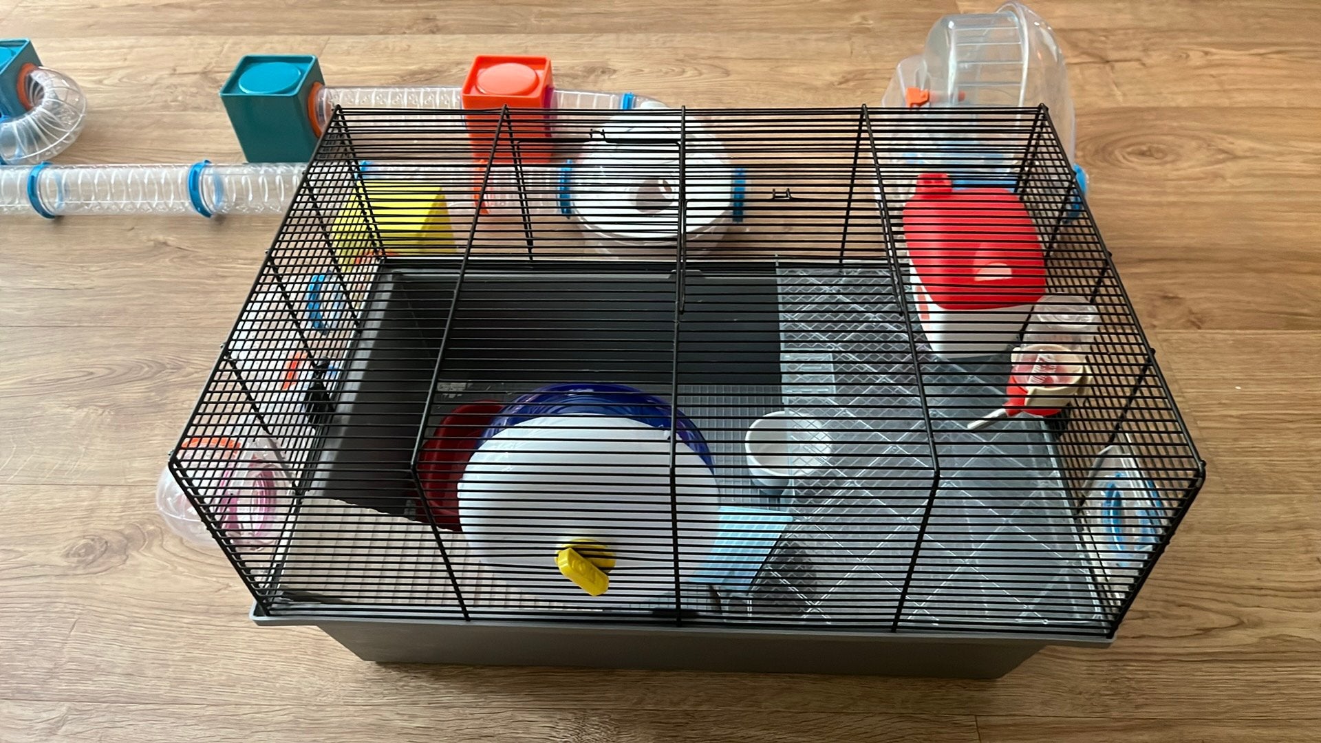 Zeer complete Ferplast hamsterkooi met ALLE toebehoren, Dieren en Toebehoren, Knaagdieren en Konijnen | Hokken en Kooien, Gebruikt