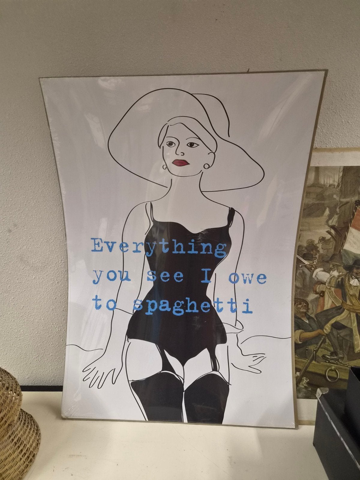 Vintage IKEA Poster ‘Spaghetti’ – Henrik Bodin (Jaren 70/80), Huis en Inrichting, Oorspronkelijke maker, Ophalen of Verzenden