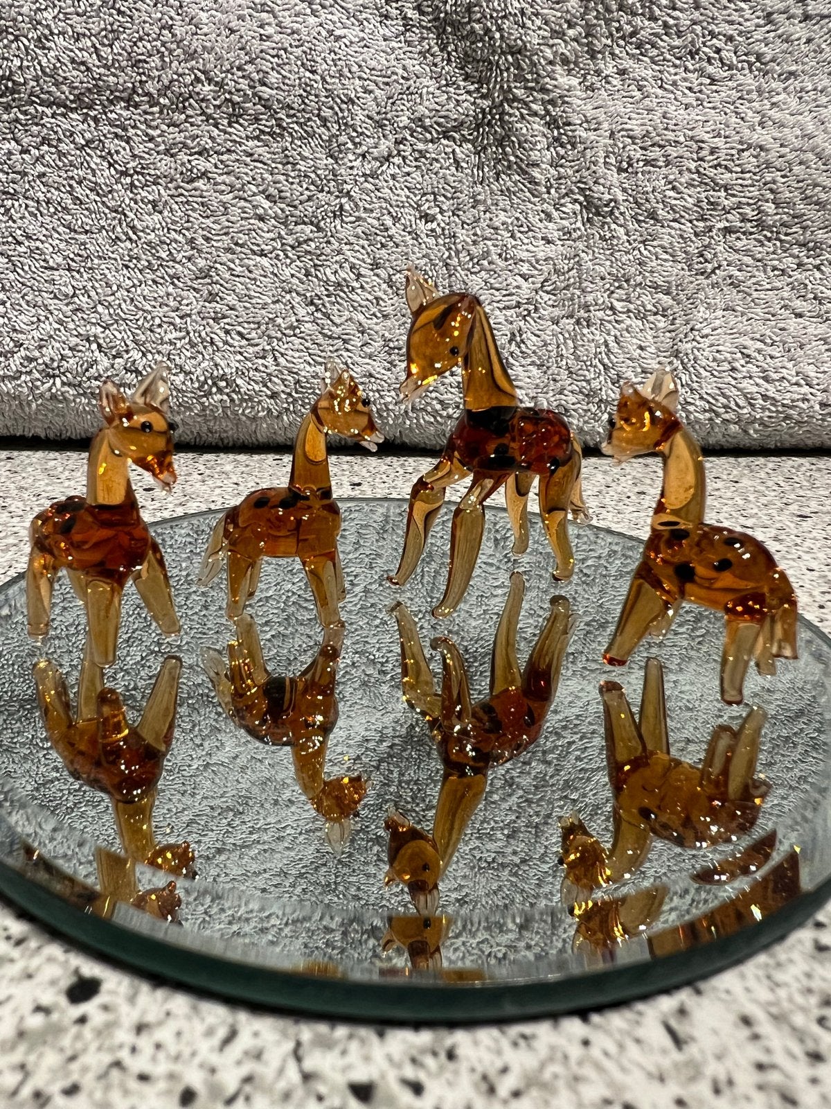 Murano Glazen Hertjes Familie (4 stuks) Handgemaakt Venetië, Ophalen of Verzenden