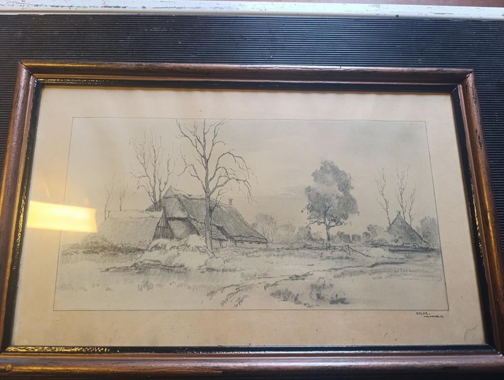 Originele potloodtekening Jan Kagie jr. - Rolde (1944), Antiek en Kunst, Ophalen of Verzenden