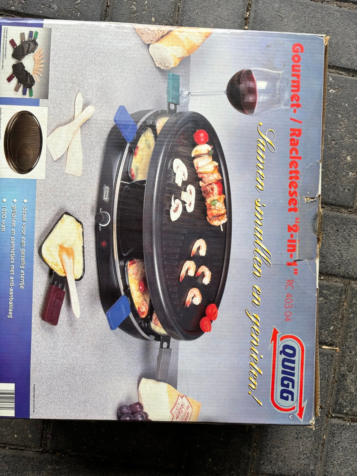 Quigg Gourmet-/Racletteset "2-in-1" en Elektrische Barbecue-, Ophalen of Verzenden, Zo goed als nieuw, 8 personen of meer