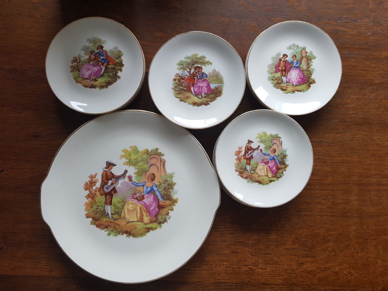 gebakstel / gebaksbordjes 12 delig Dauher servies, Ophalen of Verzenden