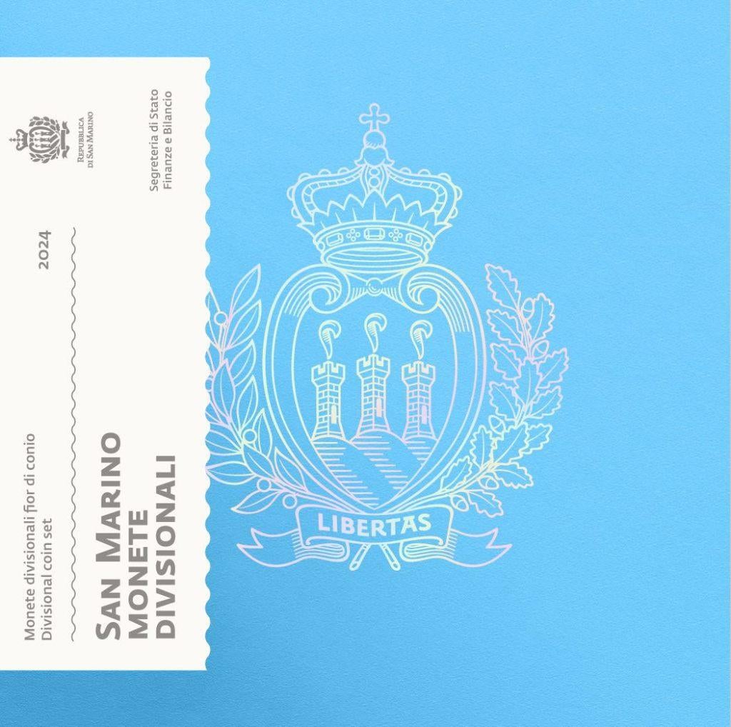 BU set San Marino 2024 Blister - 1 cent tm 2 euro, Setje, Zilver, San Marino, Overige waardes