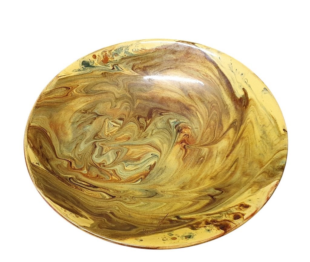 2156 Grote keramieken schaal serveerschaal swiet, Porselein of Keramiek, Schaal, Rond, Ophalen of Verzenden