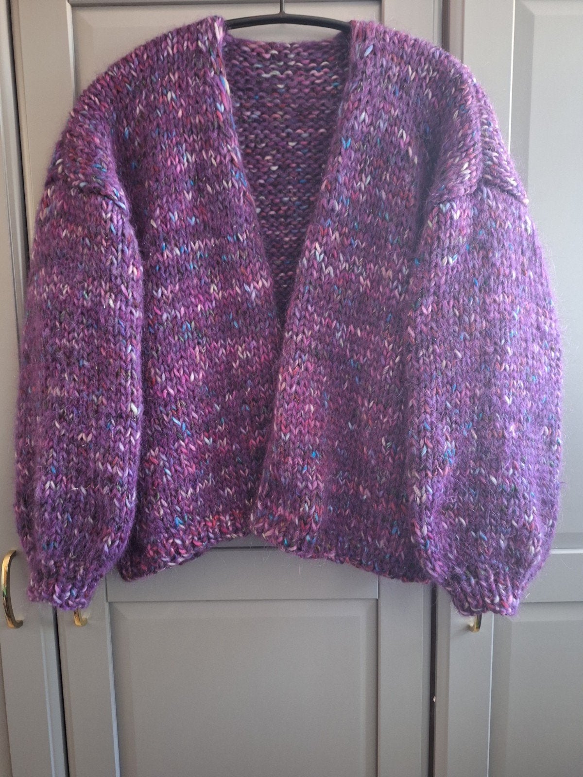 Nieuw handgebreid mohair/alpaca vest, een maat, Kleding | Dames, Truien en Vesten, Paars, Maat 46/48 (XL) of groter, Nieuw, Ophalen of Verzenden