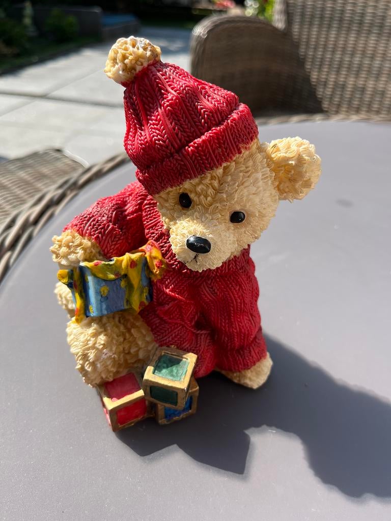 Berenbeeldje met blokken, Ophalen of Verzenden, Zo goed als nieuw, Beeldje, Overige merken