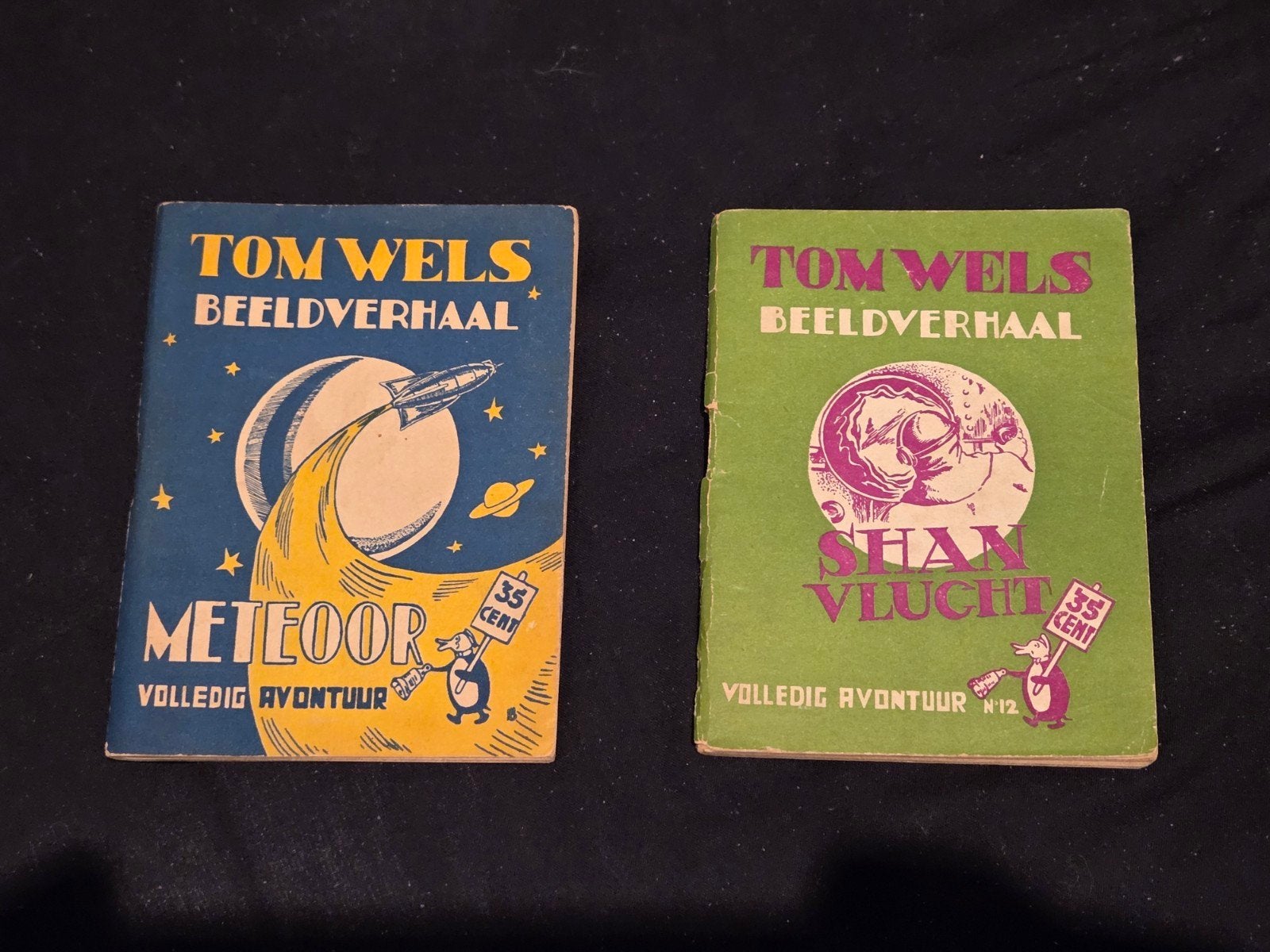 Vintage beeldroman Tom Wels nr. 1 Meteoor nr. 12 Shan vlucht, Meerdere stripboeken, Ophalen of Verzenden, Gelezen