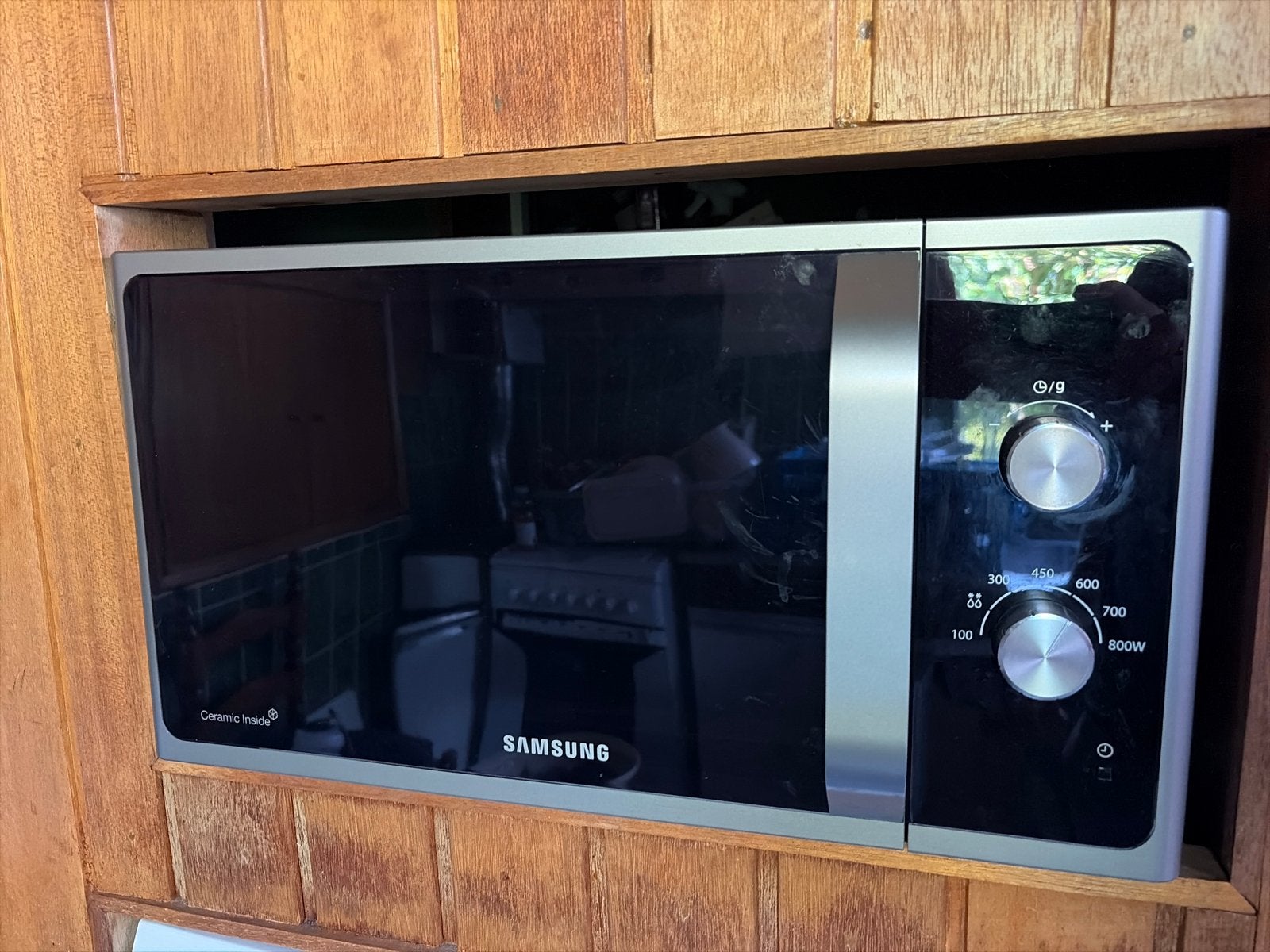 Samsung Magnetron MS23F301EAS - Zwart/Zilver, Ophalen, Gebruikt, Magnetron, Draaiplateau