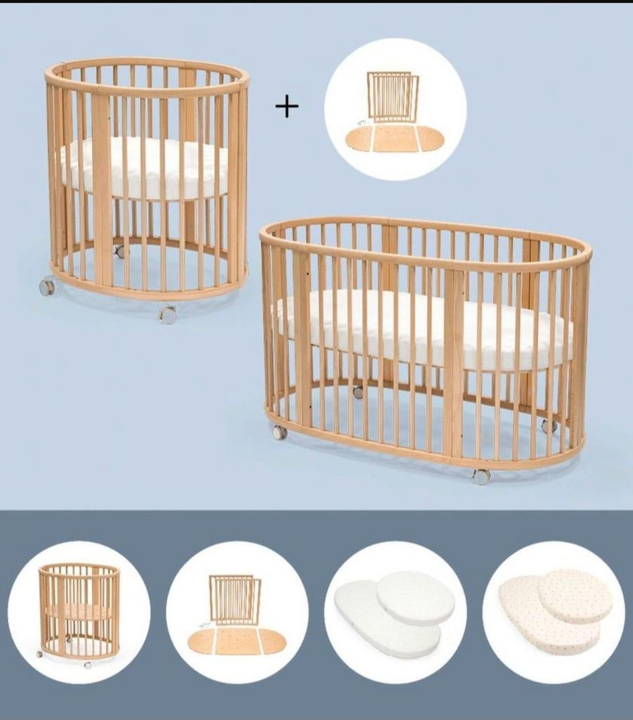 NIEUWSTAAT Stokke Sleepi V3 Wieg Ledikantje Peuterbed 0-5 jr, Ophalen, Zo goed als nieuw, Ledikant