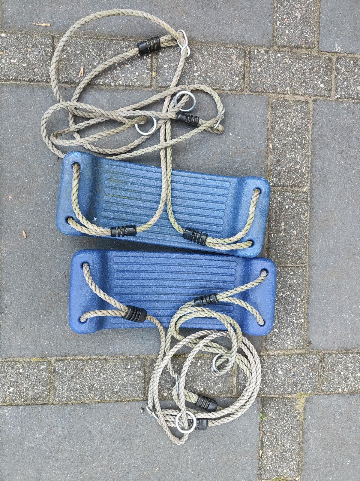 2 blauwe schommels - Gratis af te halen, Ophalen, Gebruikt, Schommel