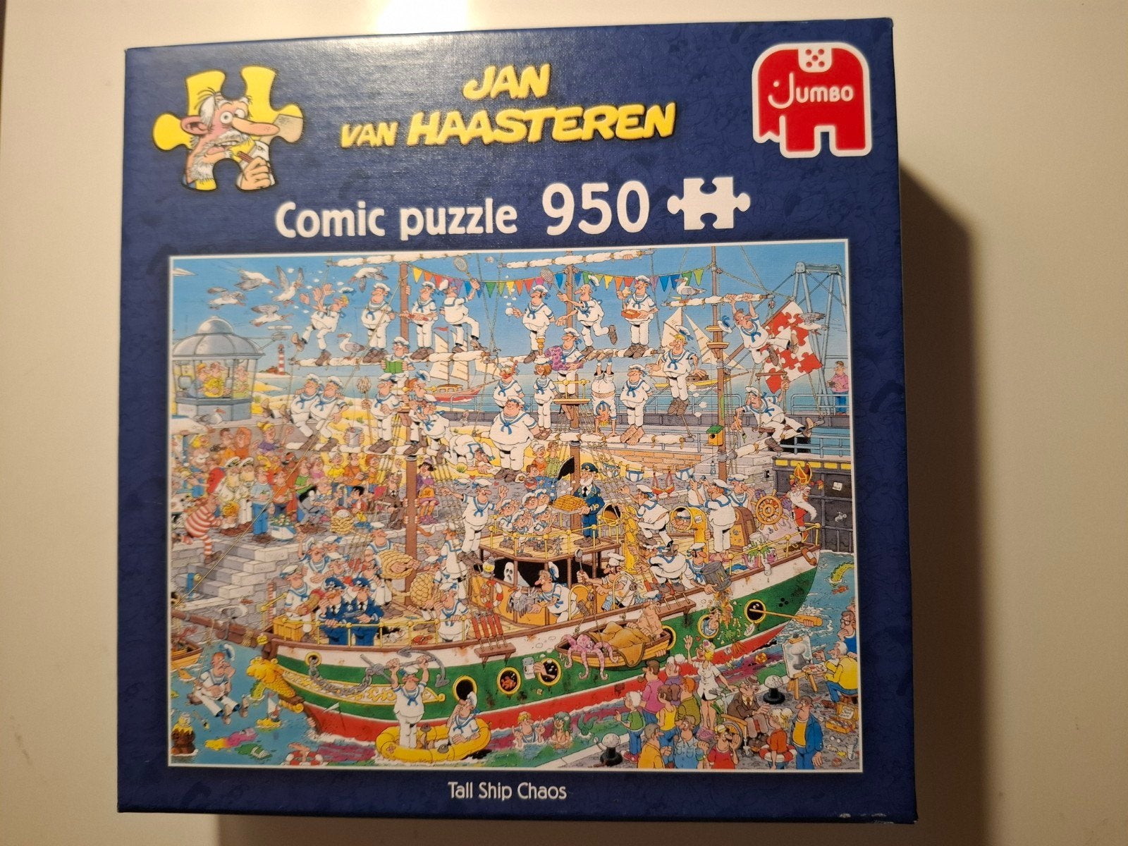 Jan van Haasteren 'Tall Ship Chaos' 950 stukjes + poster, Ophalen of Verzenden, 500 t/m 1500 stukjes, Zo goed als nieuw, Legpuzzel