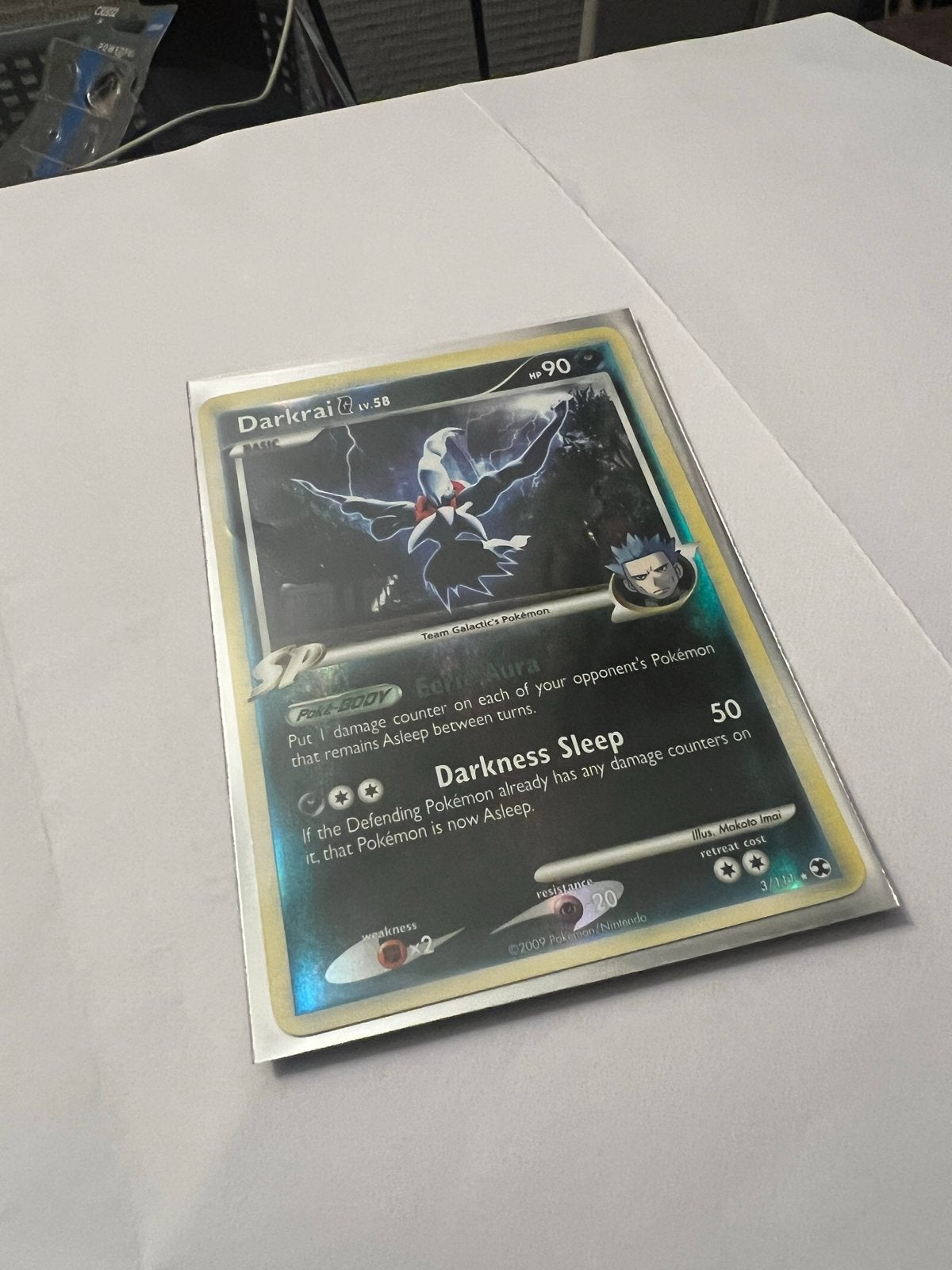 Pokémon Darkrai G Lv.58 Rising Rivals, Ophalen of Verzenden, Zo goed als nieuw, Losse kaart, Foil
