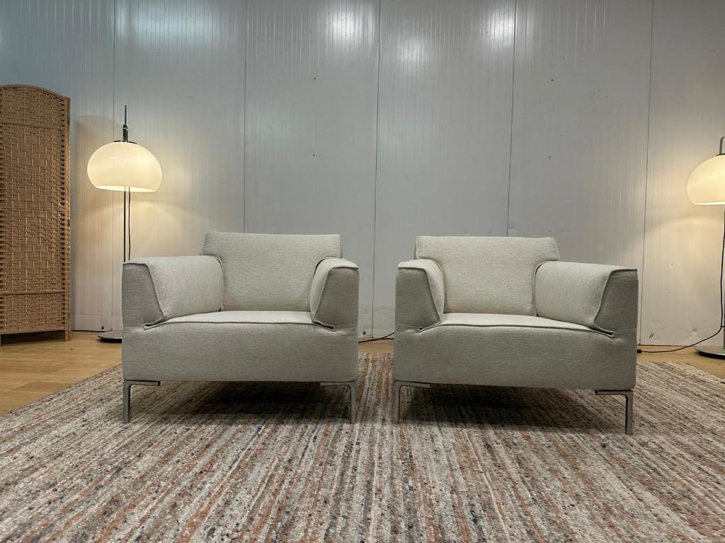 2x Design on Stock Bloq Fauteuil Ecru + GARANTIE NP 2.249 ps, Design Fauteuil Stoel Design on Stock, 75 tot 100 cm, Ophalen of Verzenden