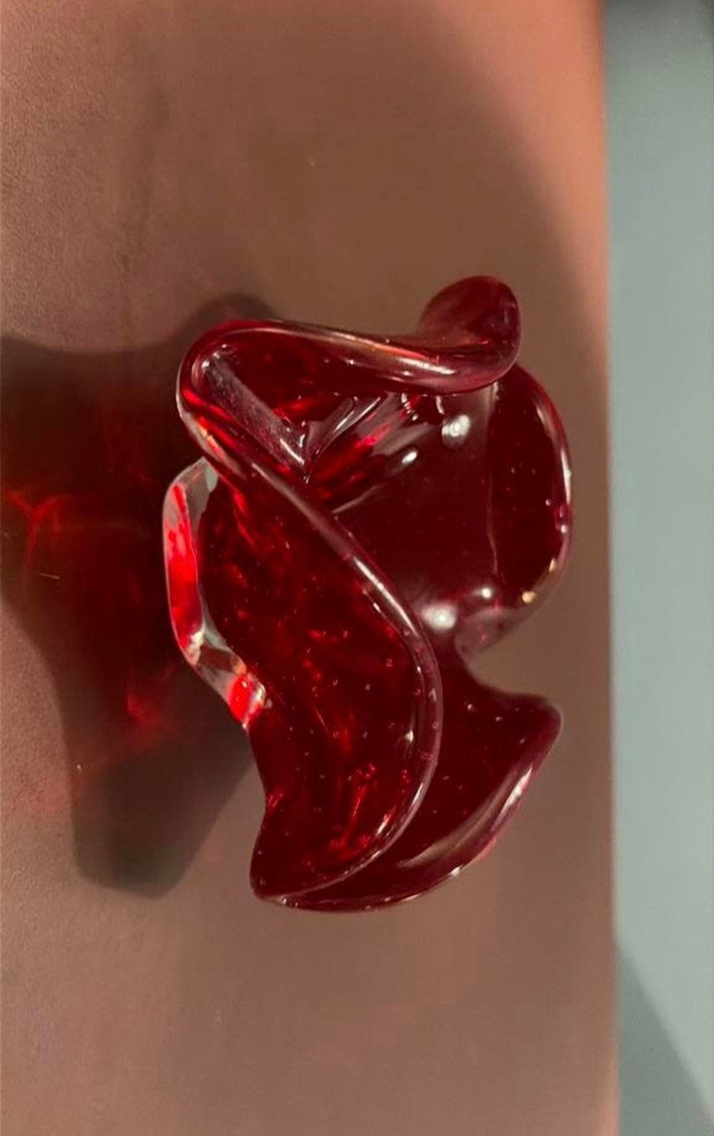 Vintage Murano rood glazen schaaltje.668, Ophalen of Verzenden