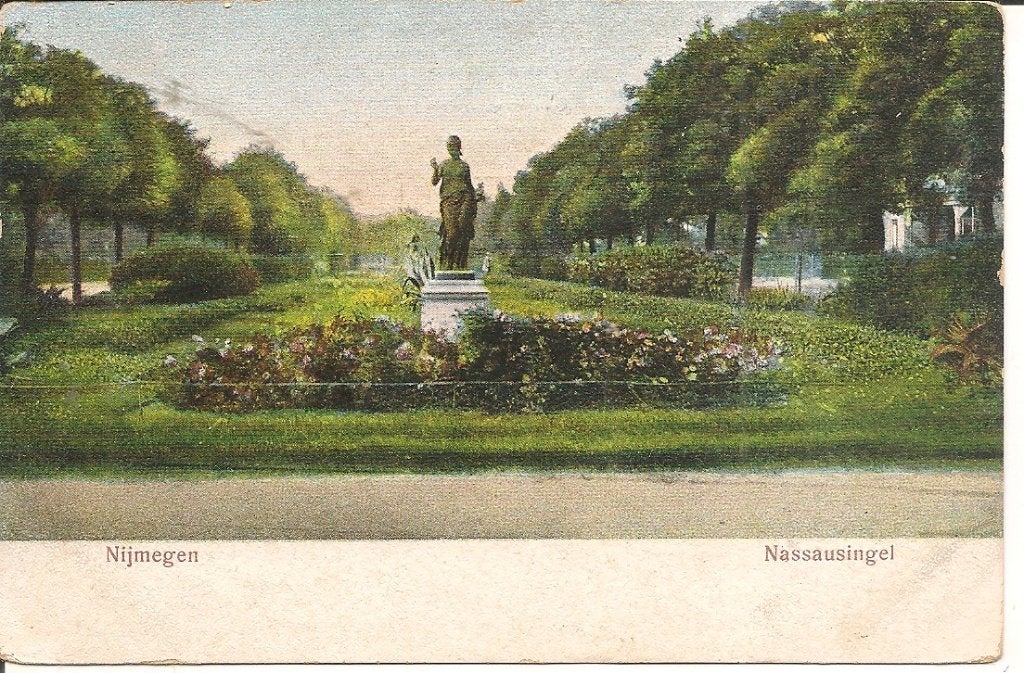 Oude ansichtkaart Nijmegen, Nassau Singel, Verzamelen, Ansichtkaarten | Nederland, Ophalen of Verzenden, Voor 1920, Gelopen, Gelderland