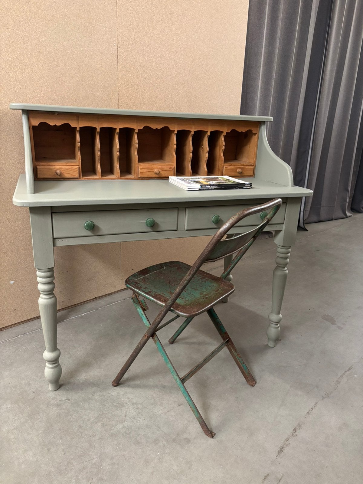 Brocante bureau, Ophalen, Overige typen, 115 cm, Hout