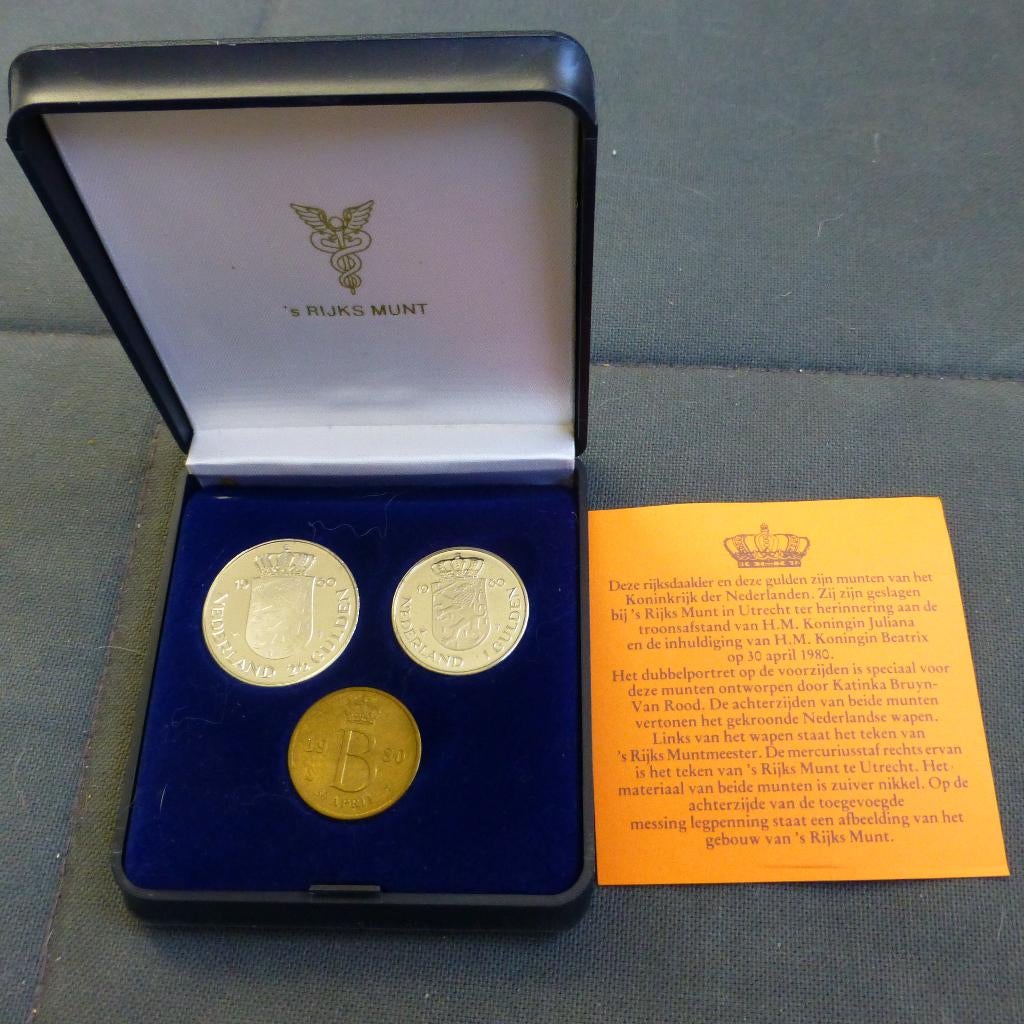 Herdenkings munten 1980 van de rijksmunt, Ophalen of Verzenden, Koningin Beatrix, Setje