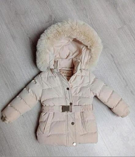 Winterjas met bont capuchon maat 80, Ophalen of Verzenden, Zo goed als nieuw, Meisje, Jasje