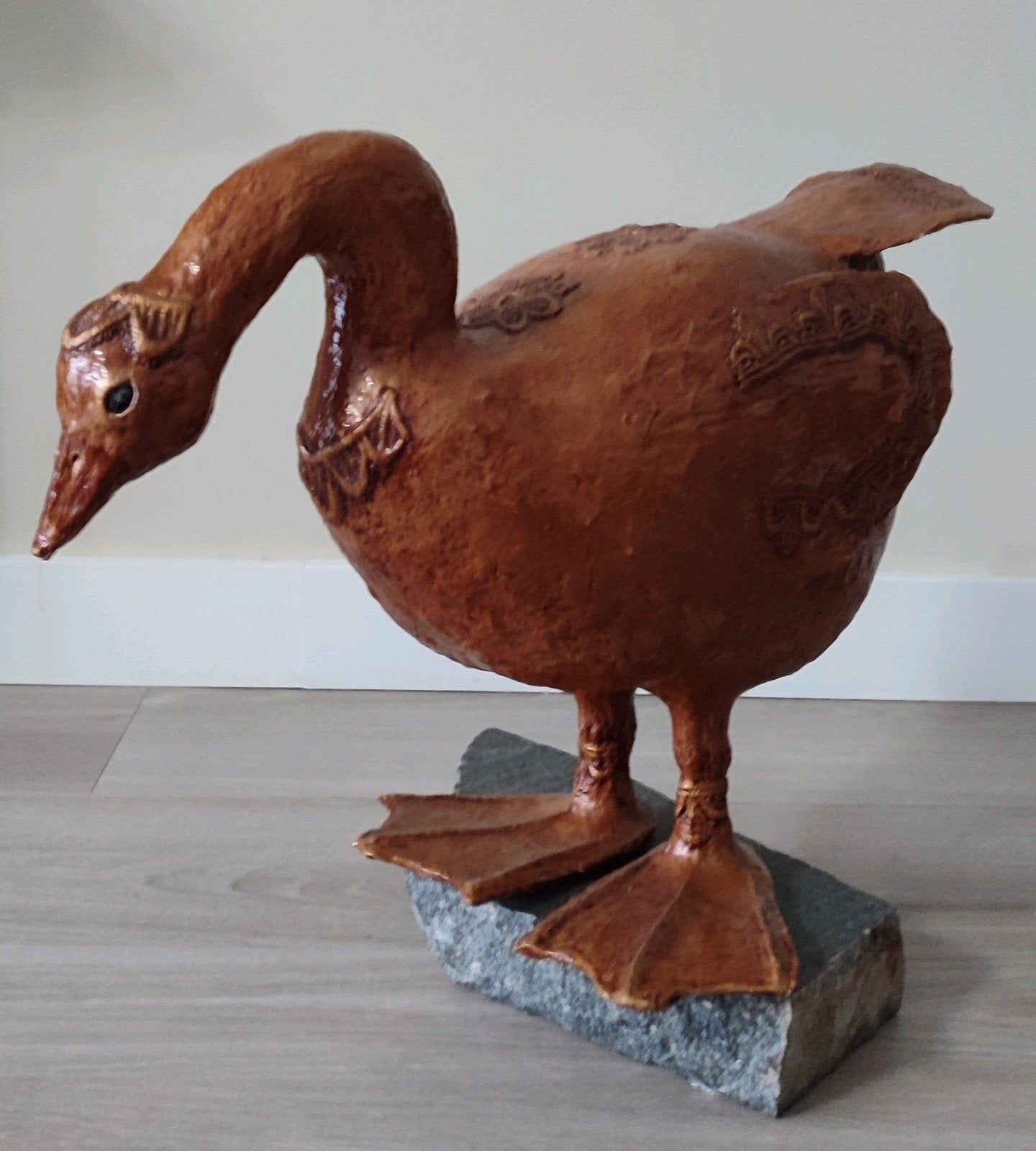 Sculpuur van een eend, gans,, Ophalen, Zo goed als nieuw, Vogel, Beeldje of Figuurtje
