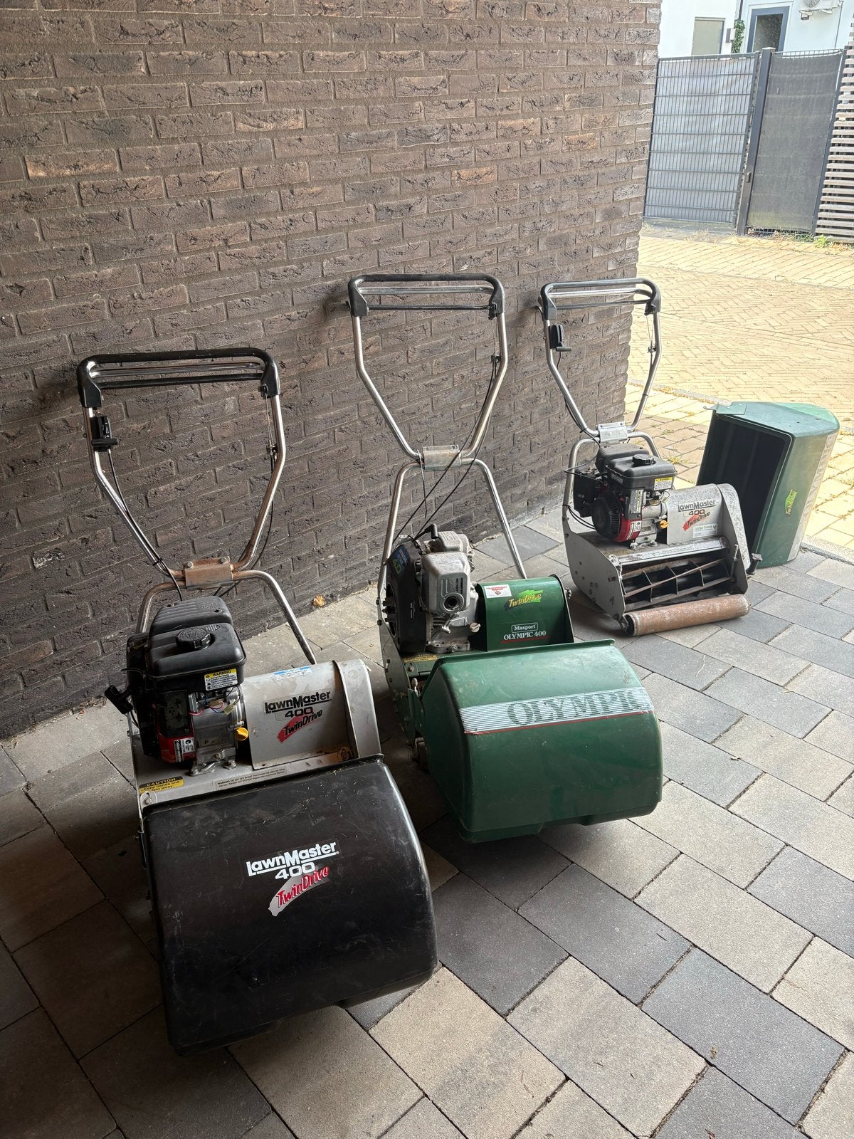Partij gebruikte Kooimaaiers (Masport, Lawnmaster) met onder, Tuin en Terras, Grasmaaiers, Gebruikt, Benzine-grasmaaier, 40 t/m 49 cm