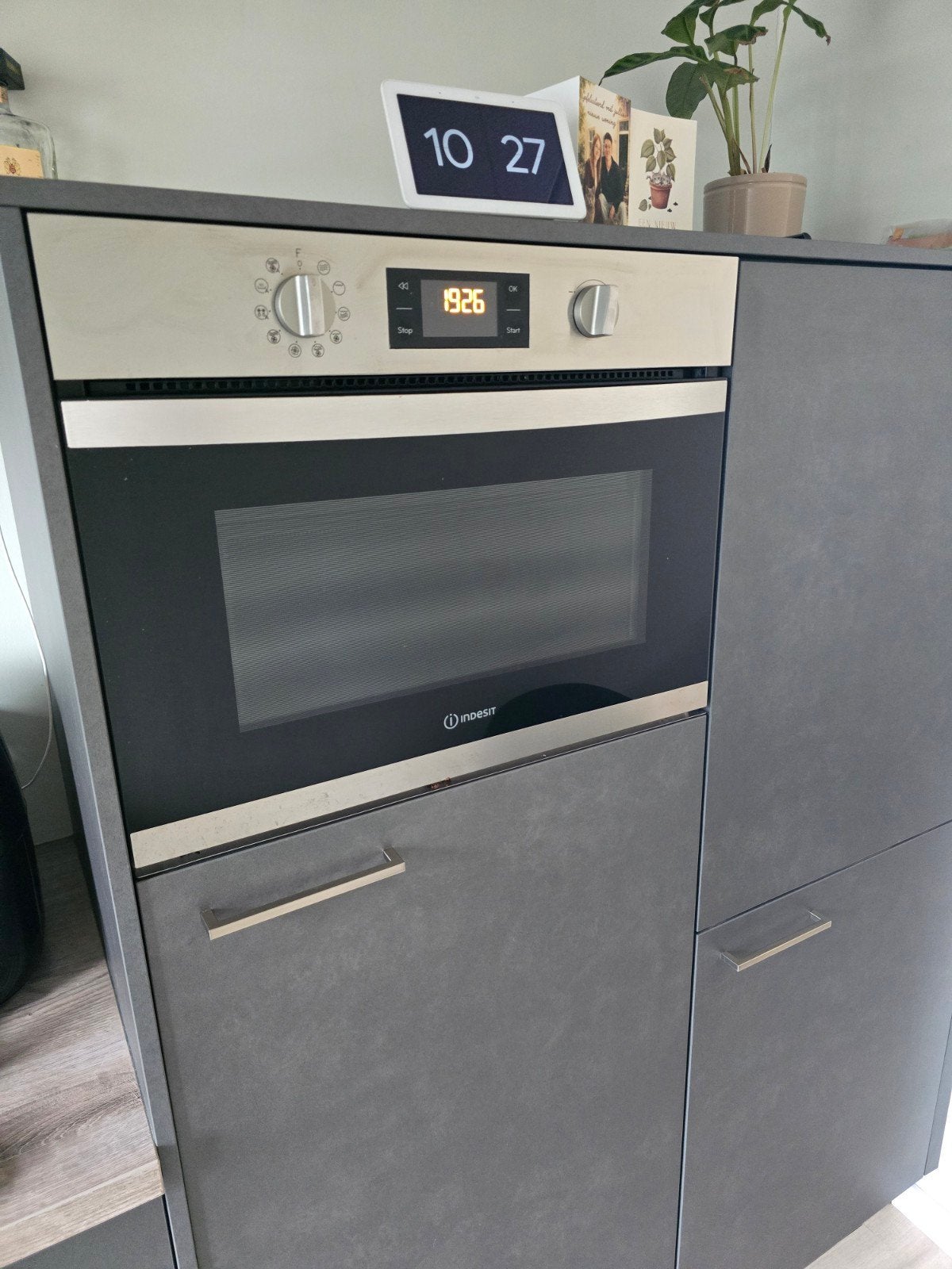 Indesit MWI 3400 IX Inbouwmagnetron RVS, Witgoed en Apparatuur, Ophalen, Gebruikt, 60 cm of meer, Grill