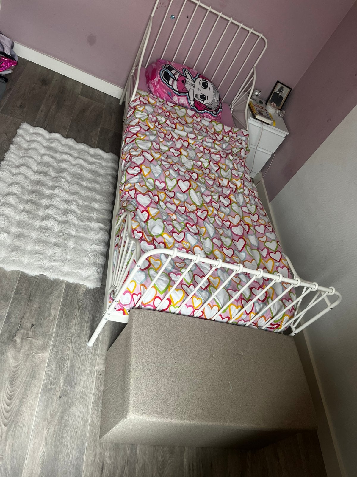 Verstelbaar kinderbed, Kinderen en Baby's, Kinderkamer | Bedden, Zo goed als nieuw, 180 cm of meer, 70 tot 85 cm, Lattenbodem