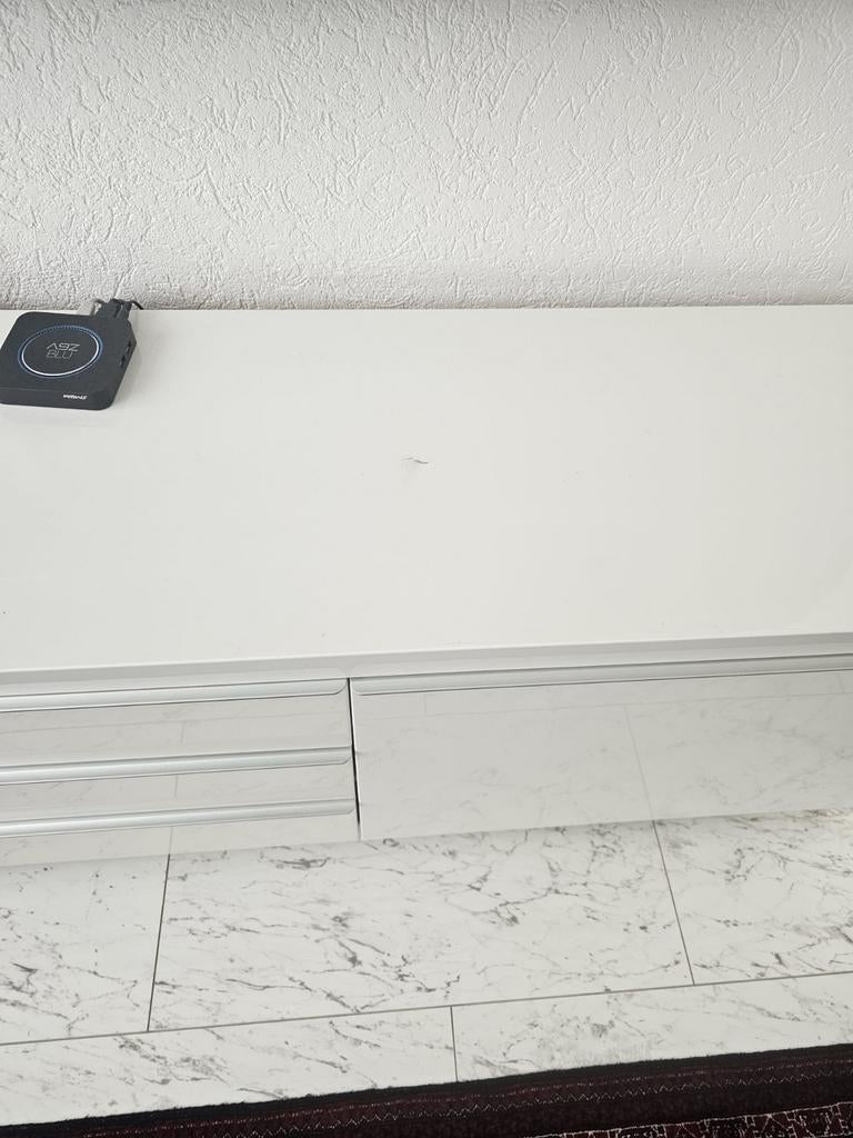 Strak wit dressoir met lades en kasten, Overige materialen, Gebruikt, 150 tot 200 cm, Ophalen of Verzenden