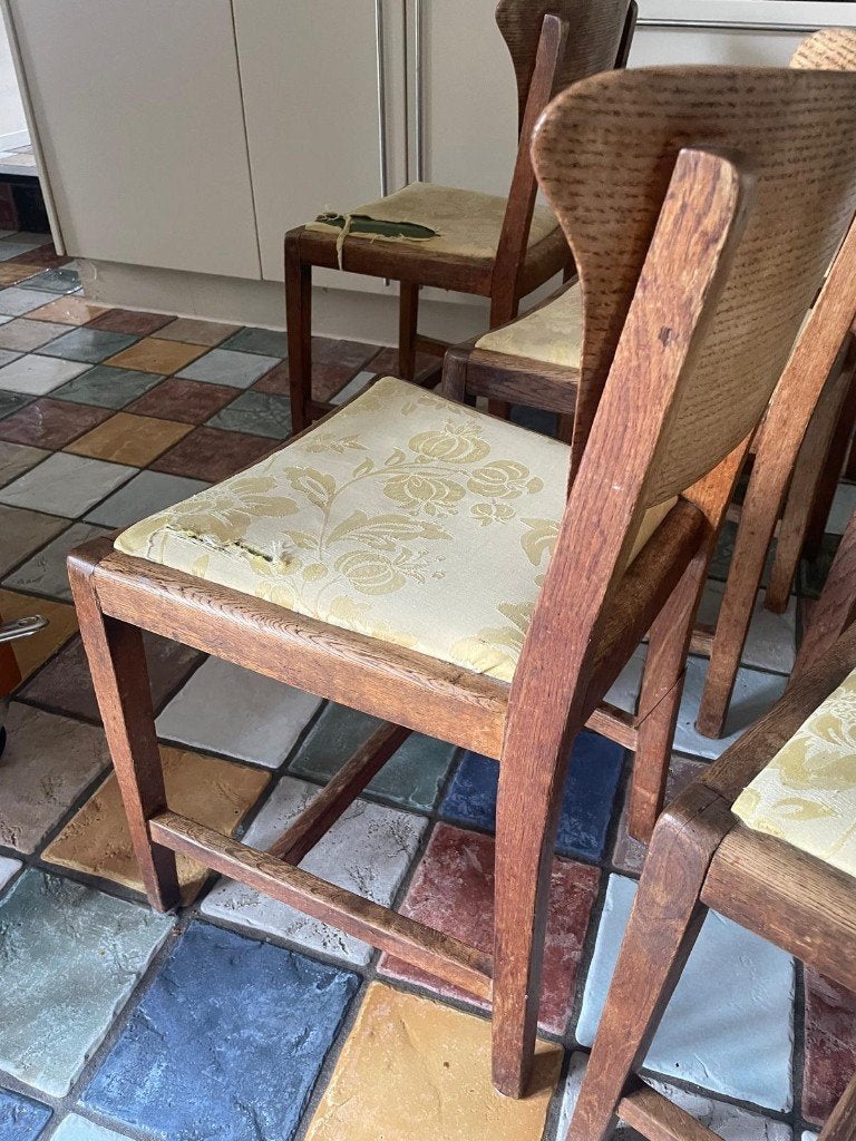 Art deco, Engelse stoelen, eiken, ca 1930, Ophalen