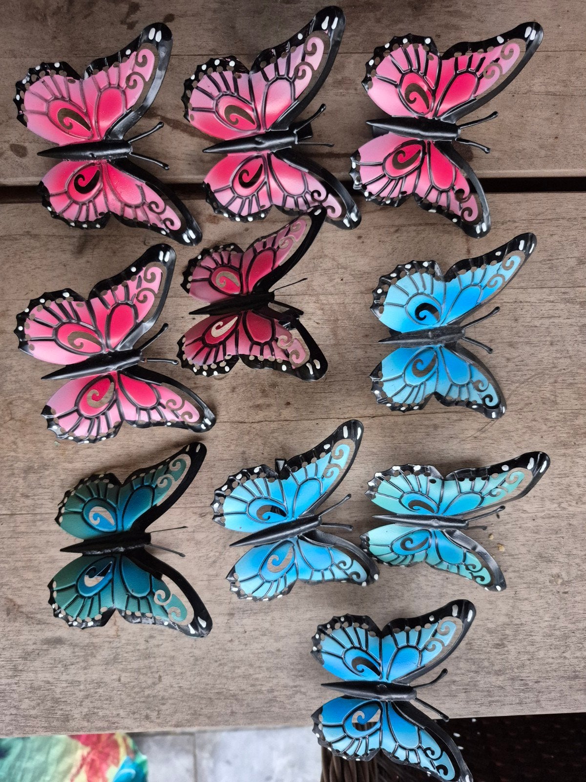 10 stuks Decoratieve vlinders voor binnen en buiten, Roze, Ophalen of Verzenden, Zo goed als nieuw, Metaal