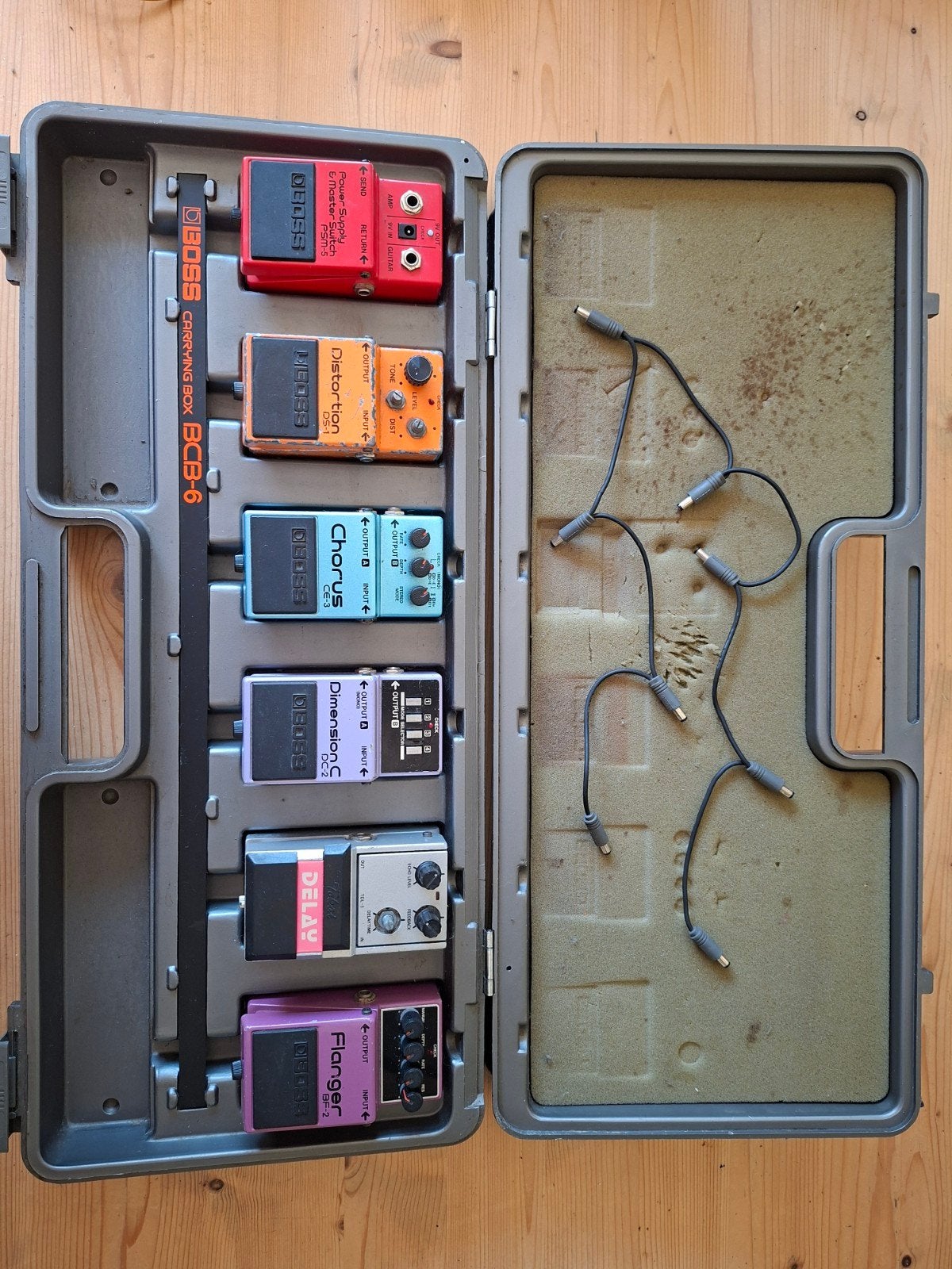 Vintage Boss Effectpedalen Set met koffer, Muziek en Instrumenten, Effecten, Ophalen of Verzenden, Gebruikt, Delay of Echo