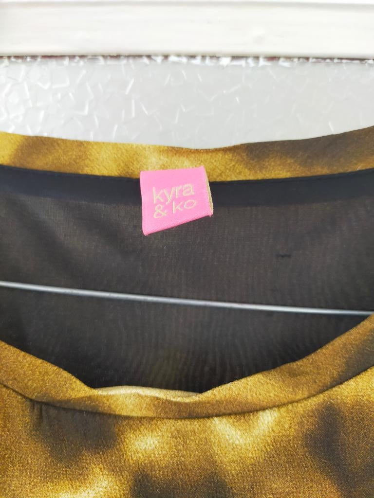 Kyra en co jurk, Kleding | Dames, Jurken, Zo goed als nieuw, Maat 42/44 (L), Geel, Knielengte, Verzenden