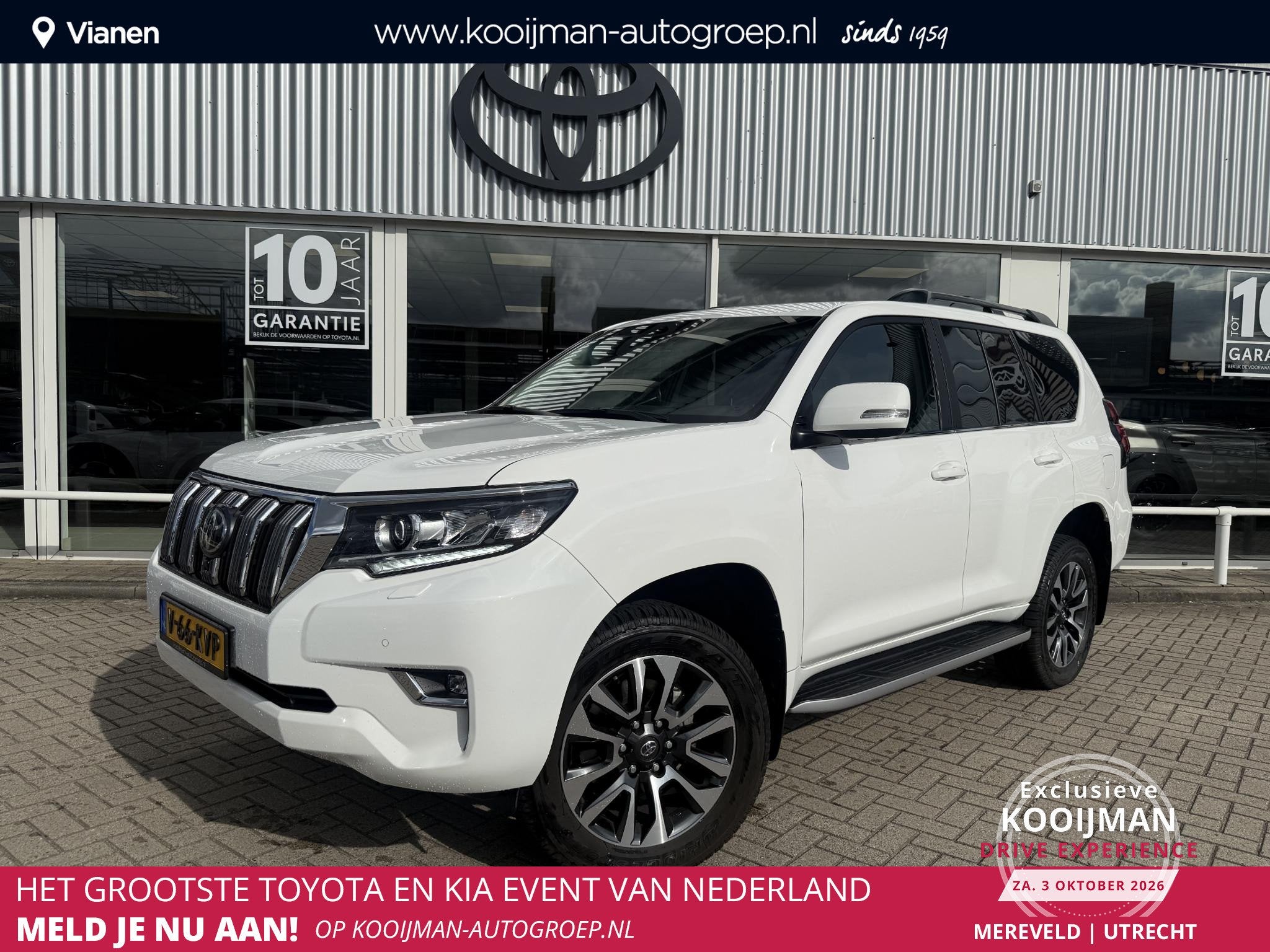 Toyota Land Cruiser 2.8 D-4D-F Professional Window Van Grijs, Auto's, Gebruikt, 4 cilinders, Automatische klimaatregeling, Wit