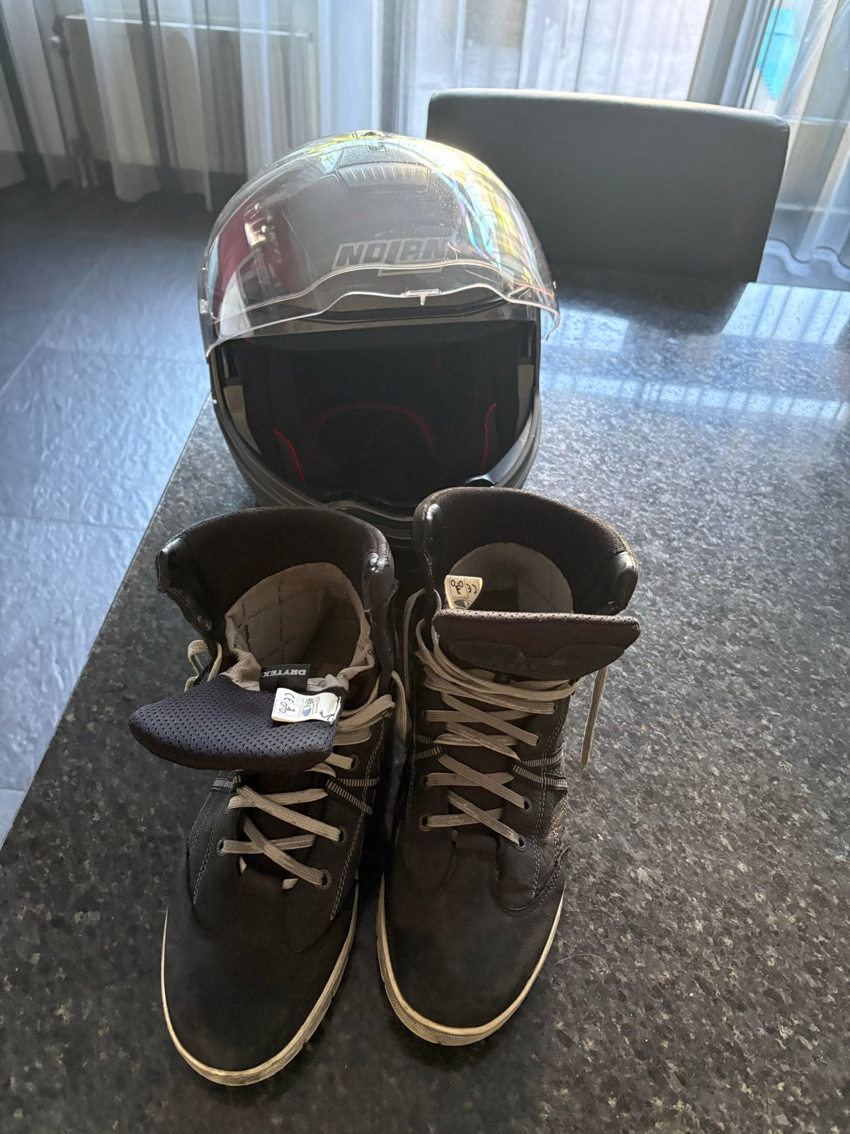 Nolan motorhelm en motorschoenen maat 45, Ophalen, Systeemhelm, Heren, Nolan