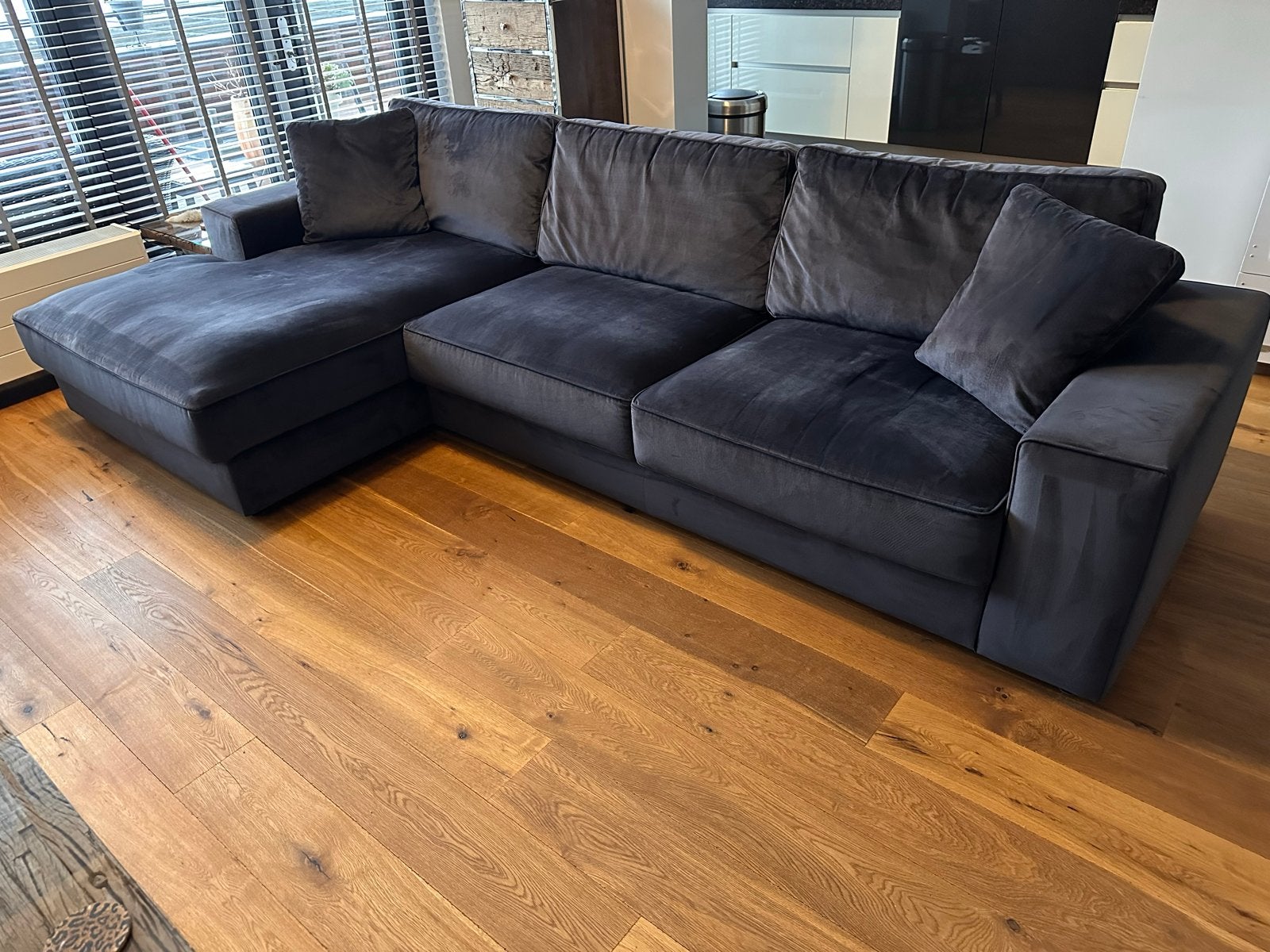 Richmond Interiors Loungebank Santos - Zo goed als Nieuw, 100 tot 125 cm, Hoekbank, 300 cm of meer, Ophalen of Verzenden