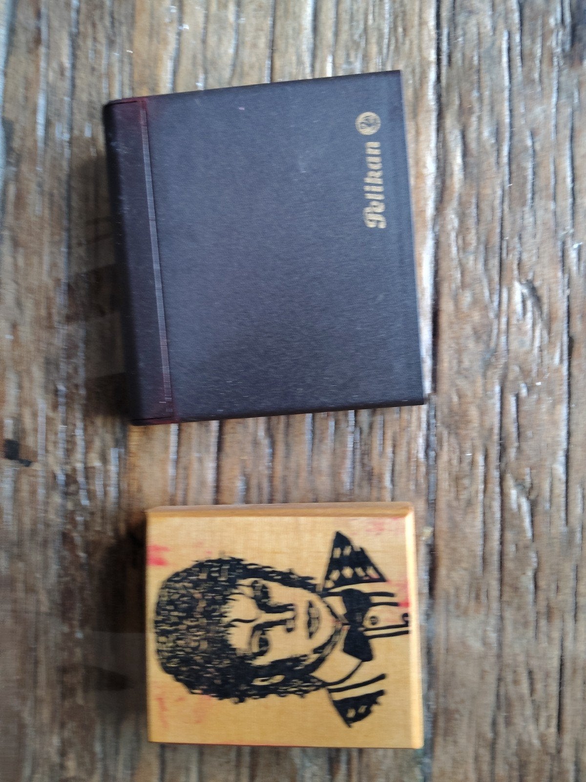 Vintage Pelikan Stempel met Michael Jackson figuur, Ophalen of Verzenden, Gebruikt, Houten stempel