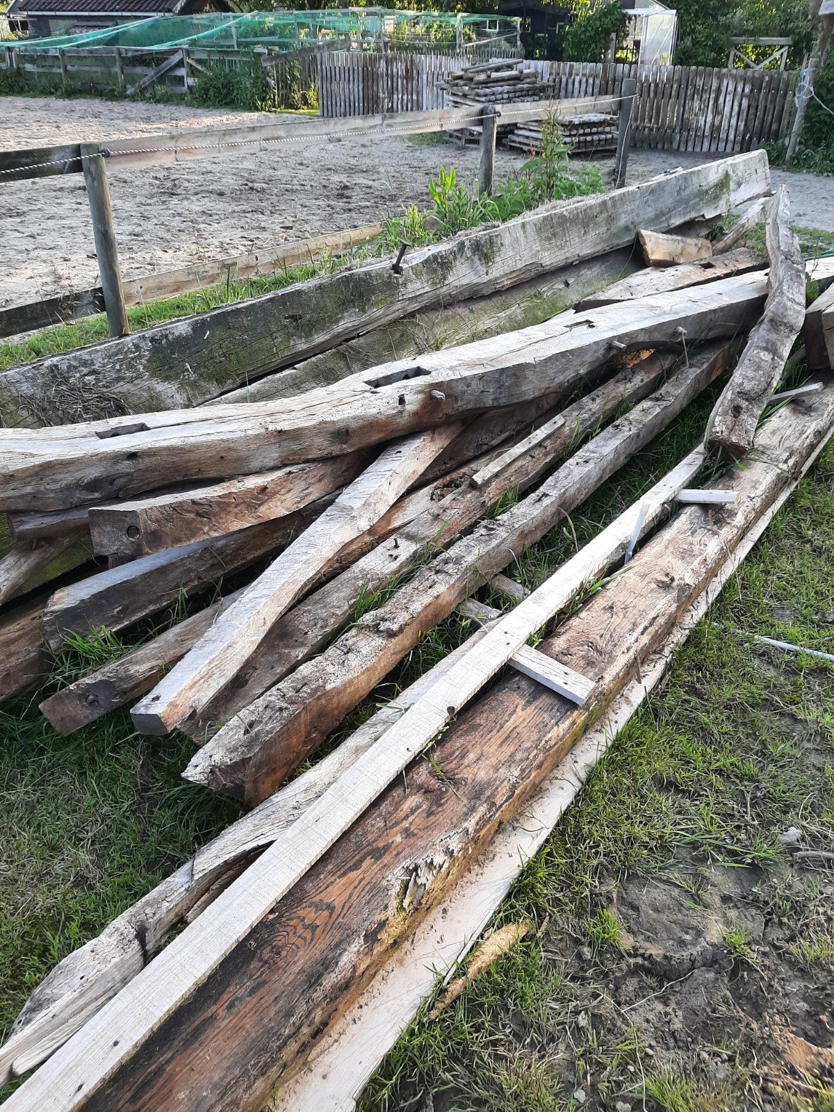 gebinten uit oude Saksische boerderij, Tuin en Terras, Palen, Balken en Planken, Ophalen, Gebruikt, 250 cm of meer, Balken