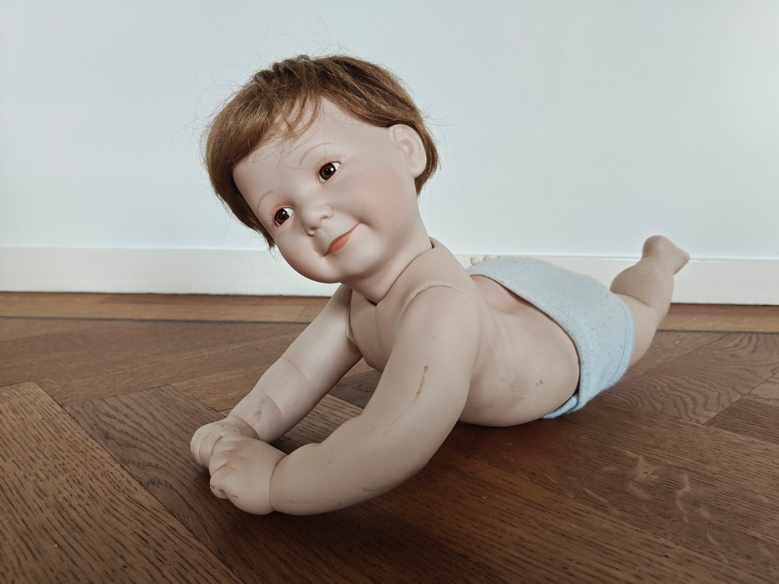 Antieke Porseleinen Babypop Jaren '30 - Voor Verzamelaar, Ophalen, Gebruikt, Babypop, Levensecht of Reborn