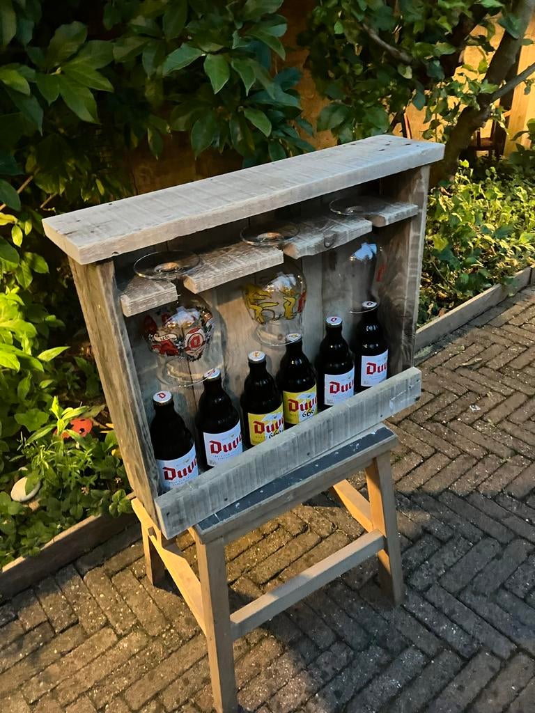 Duvel bierdisplay / bierrek - Handgemaakt en duurzaam, Ophalen, Nieuw, Minder dan 5 flessen, Minder dan 50 cm