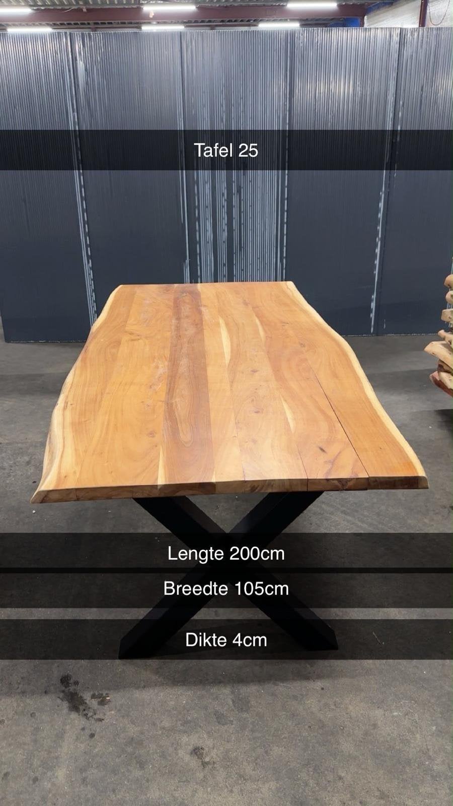 Eettafel met poten nieuw!  200cm, 5 keuze poten, Tuin en Terras, Ophalen of Verzenden, Zo goed als nieuw, Rechthoekig
