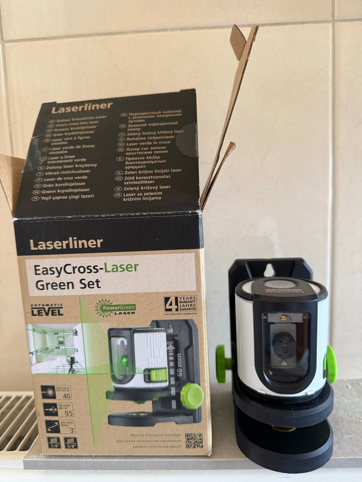 Laserliner EasyCross-Laser Green Set - Groene Kruislijnlaser, Ophalen of Verzenden, Nieuw