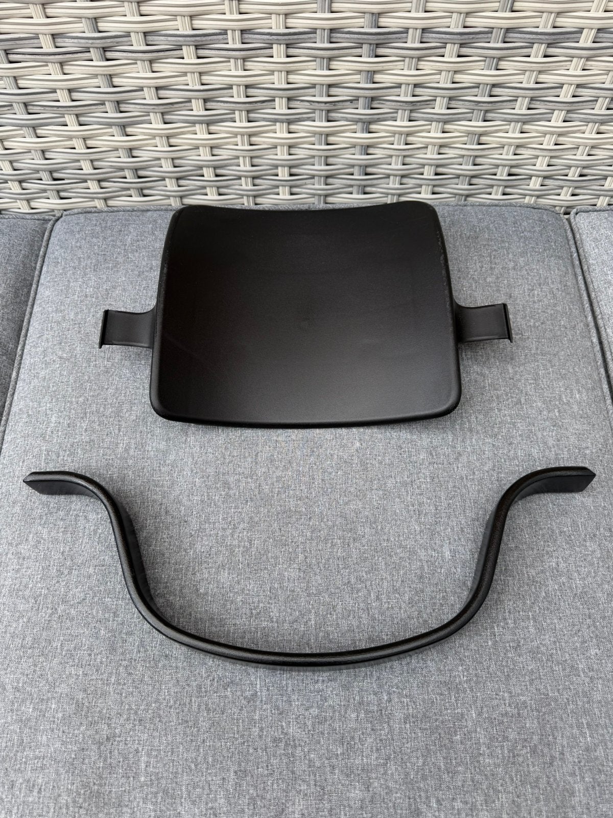 Stokke babyset met houten beugel zwart, Kinderen en Baby's, Kinderstoelen, Ophalen of Verzenden, Gebruikt, Meegroeistoel