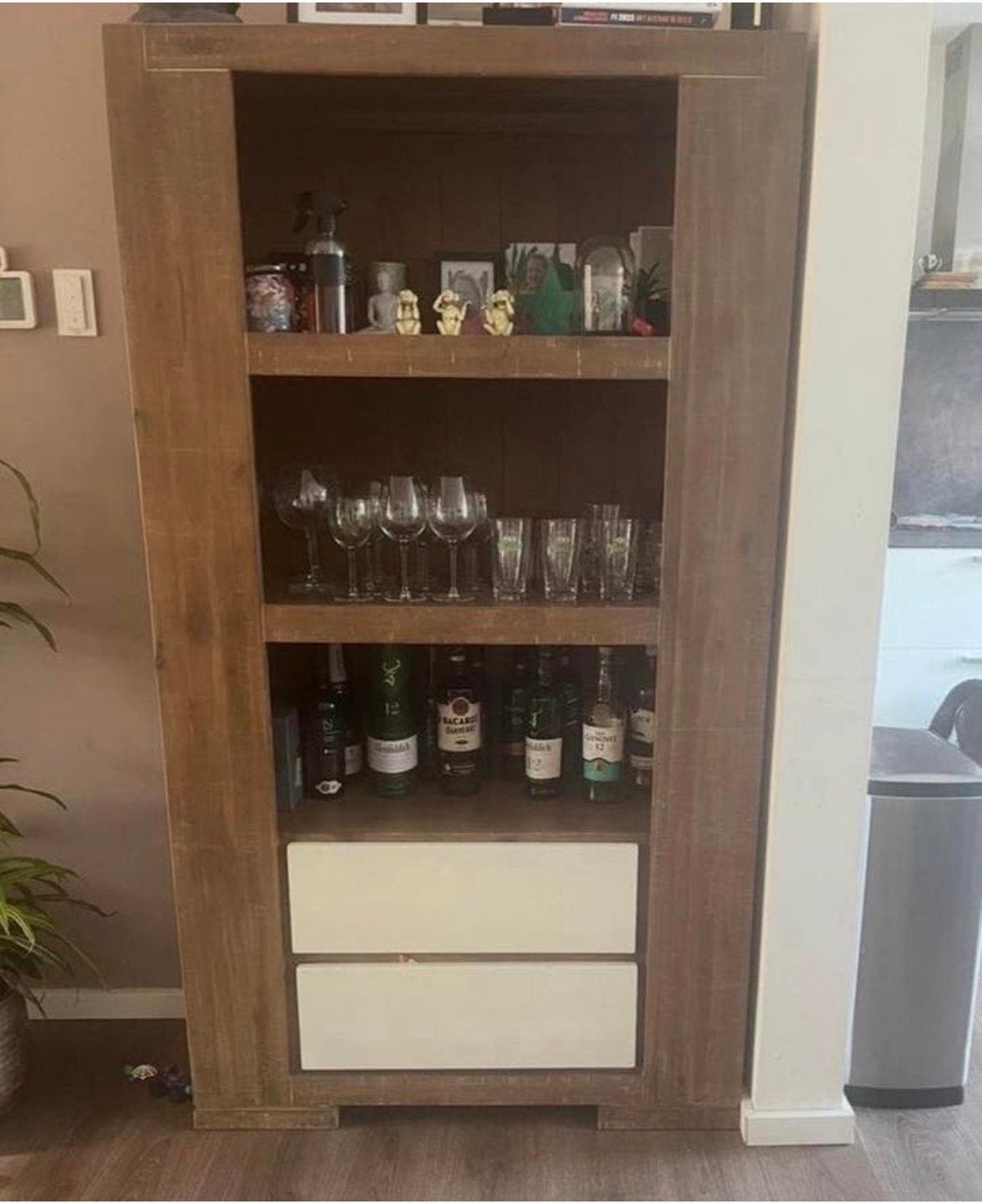 Houten boekenkast met lades, Huis en Inrichting, Ophalen, Gebruikt, 50 tot 100 cm, Met lade(s)